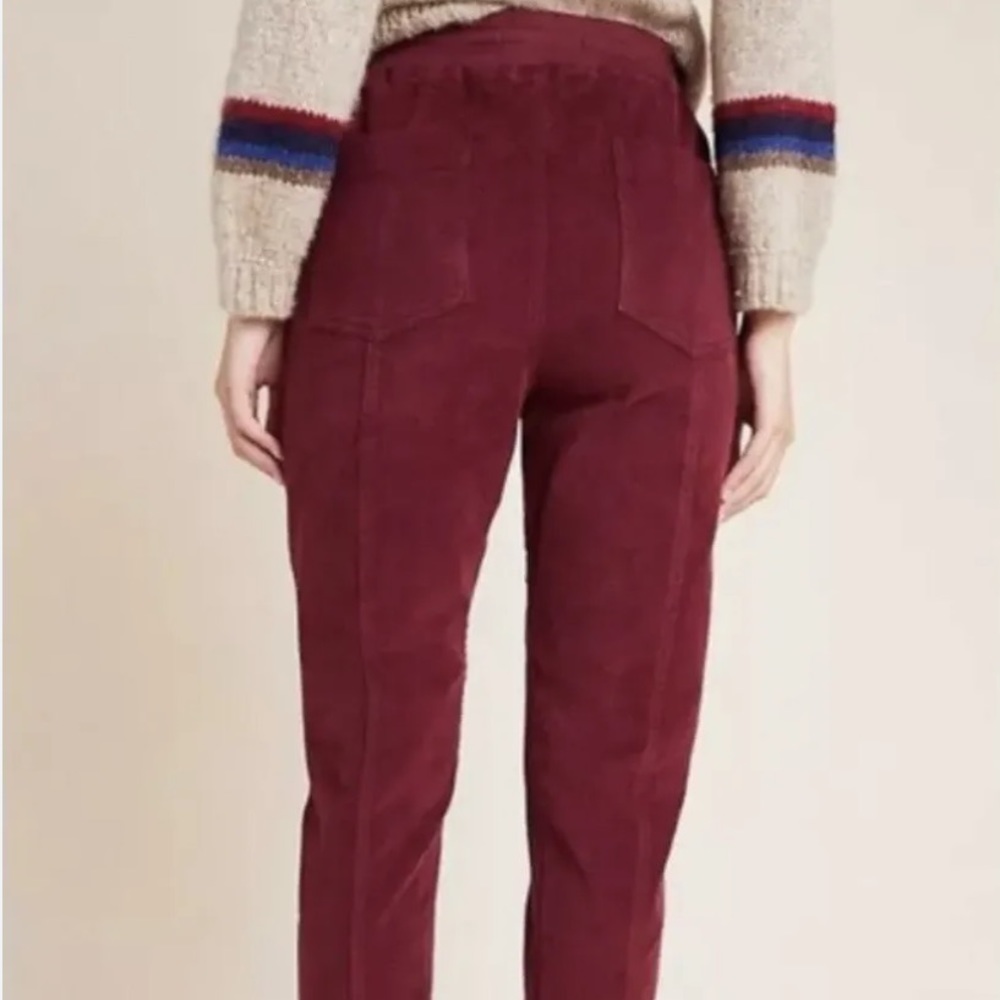 GOODBYE  🌻 anthropology courdaroy burgundy cargo joggers - Picture 3 of 11